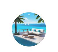 Poezjzw Love Island On The S - Ambientadores para coche, 4 unidades, forma redonda, para colgar, aromaterapia, ambientadores perfumados para dormitorio y baño