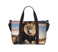 Poezjzw Lucky Lion - Bolsa de viaje para equipaje de mano, resistente al agua, para fin de semana, para la noche, plegable, Negro -, Talla única