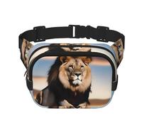 Poezjzw Lucky Lion - Riñonera de viaje adecuada para correr, ciclismo y aventuras al aire libre, almacenar teléfonos móviles y tarjetas de crédito, Negro -, Talla única