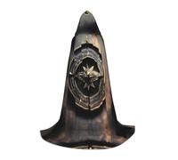 POEZJZW Magical Design - Capa con capucha y runas nórdicas con patrón de brújula, para adultos, hombres y mujeres, Navidad, disfraces de cosplay, talla S