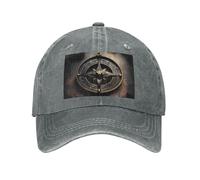 POEZJZW Magical Design - Gorra de béisbol con patrón de brújula de runas nórdicas para hombres y mujeres, sombreros de vaquero ajustables, unisex, color negro