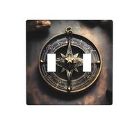 Poezjzw Magical Design - Placa decorativa para interruptor de luz con diseño de runas nórdicas, 2 bandas, cubierta de interruptor de palanca doble, 4.5 x 4.5 pulgadas