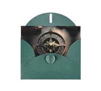 POEZJZW Magical Design - Tarjetas de Navidad de papel con diseño de runas nórdicas, con sobres verde oscuro, tarjetas de agradecimiento, boda, día de San Valentín, 10 unidades