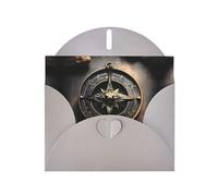 POEZJZW Magical Design - Tarjetas de Navidad de papel con diseño nórdico, brújula, perlas, sobres grises, tarjetas de agradecimiento, boda, día de San Valentín, 10 unidades