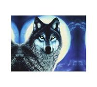 POEZJZW Manta de franela con diseño de lobo bajo la luna, 80 x 60 pulgadas, para sofá, cama, noche de cine, campamento y viajes