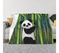 POEZJZW Manta de franela con diseño de panda curioso para bebé, manta acogedora suave y cálida para sofá o dormitorio, 60 x 50 pulgadas