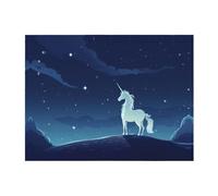 POEZJZW Manta de franela con diseño de unicornio bajo las estrellas, 50 x 40 pulgadas, para sofá, cama, noche de cine, campamento y viajes