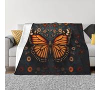 POEZJZW Manta de franela con patrón de mariposa misteriosa de 40 x 30 pulgadas, para sofá, cama, noche de cine, campamento y viajes