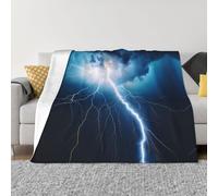 POEZJZW Manta de franela con patrón de rayo y trueno, 40 x 30 pulgadas, manta de felpa súper suave para sofá, cama, sofá, campamento y viajes