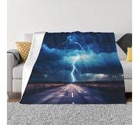 POEZJZW Manta de franela con patrón de trueno y relámpago de 40 x 30 pulgadas, manta de felpa súper suave para sofá, cama, sofá, campamento y viajes