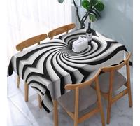 POEZJZW Mantel rectangular con diseño de ilusión óptica en espiral, 54 x 72 pulgadas, adecuado para mesas de comedor, mesas de café, fiestas y eventos familiares