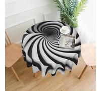 POEZJZW Mantel redondo con diseño de ilusión óptica en espiral, 60 pulgadas, adecuado para mesas de comedor, mesas de café, fiestas y eventos familiares