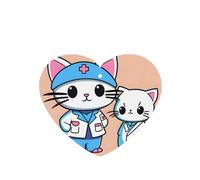 Poezjzw Meow Meow - Ambientadores de coche con diseño de enfermera, 6 unidades, en forma de corazón, para colgar en tabletas de aromaterapia, ambientadores perfumados para dormitorio y baño