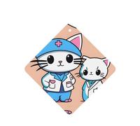 Poezjzw Meow Meow - Ambientadores de coche con patrón de enfermera, 6 unidades, tabletas cuadradas de aromaterapia, ambientadores perfumados para dormitorio y baño