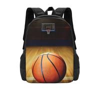 POEZJZW Mochila de hombro informal con diseño de arena de baloncesto, para el día de las mujeres y deportes, bolsa de viaje para laptop