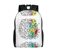 POEZJZW Mochila de hombro informal con diseño de imagen de cerebro geométrico, para el día de las mujeres y deportes, bolsa de viaje para laptop