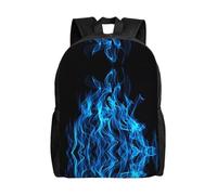 POEZJZW Mochila ligera con patrón de llama azul, mochila de viaje para laptop, para niñas, niños, trabajo, universidad, regalos de regreso a clases
