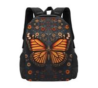 POEZJZW Mochila para laptop con diseño de mariposa misteriosa para enfermera, elegante, viajes, escuela, libros, mochilas casuales