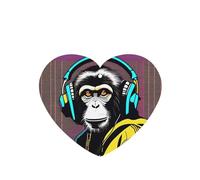Poezjzw Monkey - Ambientadores de coche con diseño de escucha de música, 4 unidades, en forma de corazón, para colgar en tabletas de aromaterapia, ambientadores perfumados para dormitorio y baño