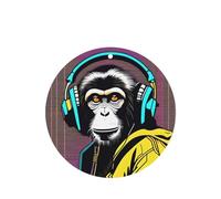 Poezjzw Monkey - Ambientadores de coche con diseño de escucha de música, 4 unidades, forma redonda, para colgar en tabletas de aromaterapia, ambientadores perfumados para dormitorio y baño