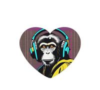 Poezjzw Monkey - Ambientadores de coche con diseño de escucha de música, 6 unidades, en forma de corazón, para colgar en tabletas de aromaterapia, ambientadores perfumados para dormitorio y baño