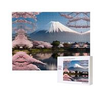 Poezjzw Monte Fuji in Early Spring - Rompecabezas clásico para adultos de 500 piezas, rompecabezas de madera moderno para decoración del hogar, juego intelectual, 52 x 38 cm