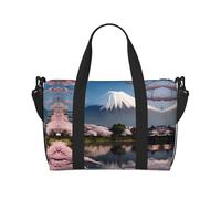 Poezjzw Mt. Fuji - Bolsa de viaje para fin de semana, bolsa de transporte para mujeres, bolsas de hospital para trabajo de parto y parto, bolsa de equipaje nocturna, color negro, talla única, Negro,