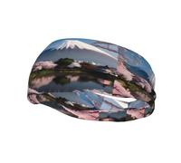 Poezjzw Mt. Fuji - Diademas con patrón de principios de primavera, atléticas, béisbol, baloncesto, fútbol, transpirable, elástica, para deportes, correr, ejercicio