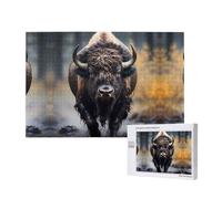 Poezjzw North American Bison - Rompecabezas clásico para adultos, 1000 piezas, rompecabezas de madera moderno para decoración del hogar, juego intelectual, 75 x 50 cm