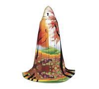 POEZJZW Orchard In Autumn - Capa con capucha para adultos, hombres y mujeres, disfraz de Navidad, disfraz de cosplay, color negro, talla M