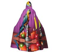 POEZJZW Parrot By The Candle - Disfraz de capa con capucha para adultos, hombres y mujeres, disfraz de Navidad, disfraz de cosplay