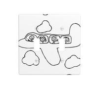Poezjzw Placa de pared decorativa con patrón de vuelo de avión, tamaño 4.5 x 4.5 pulgadas, cubierta de interruptor de luz de doble palanca