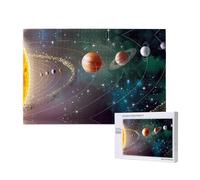 Poezjzw Planet Space - Rompecabezas del sistema solar para adultos, 1000 piezas, rompecabezas de madera para familia, amigos, decoración del hogar, arte de pared, 29.5 x 19.7 pulgadas