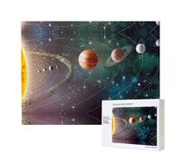 Poezjzw Planet Space - Rompecabezas del sistema solar para adultos, 500 piezas, rompecabezas de madera para familia, amigos, decoración del hogar, arte de pared, 20.4 x 15 pulgadas