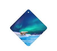 Poezjzw Polar Bears - Ambientadores de coche con patrón de luces del norte, 6 unidades, cuadrados, para colgar, tabletas de aromaterapia, ambientadores perfumados para dormitorio, armario, zapatos