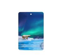 Poezjzw Polar Bears - Ambientadores de coche con patrón de luces del norte, 6 unidades, rectangulares colgantes, tabletas de aromaterapia, ambientadores perfumados para dormitorio, armario, zapatos