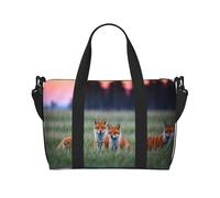 Poezjzw Prairie Fox - Bolsa de viaje para equipaje de mano, resistente al agua, para fin de semana y noche, plegable, Negro -, Talla única