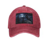 POEZJZW Raven in The Night - Gorra de béisbol ajustable para hombre y mujer, unisex, color negro, rosso, Talla única