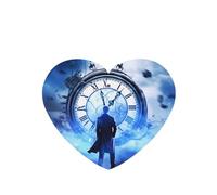 Poezjzw Reloj de ciencia ficción con patrón de lavanda, aroma de coche, forma de corazón, fragancia para colgar, se aplica a los zapatos del armario, 4 unidades