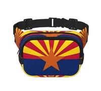 Poezjzw Riñonera de viaje con bandera de Arizona, adecuada para correr, ciclismo y aventuras al aire libre, almacenar teléfonos móviles y tarjetas de crédito, Negro -, Talla única