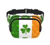 Poezjzw Riñonera de viaje con bandera irlandesa adecuada para correr, ciclismo y aventuras al aire libre, almacenar teléfonos móviles y tarjetas de crédito, Negro -, Talla única