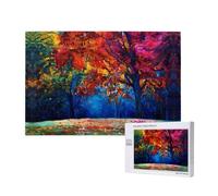 Poezjzw Rompecabezas abstractos de árboles coloridos para adultos, 1000 piezas, rompecabezas de madera para familiares, amigos, decoración del hogar, arte de pared, 29.5 x 19.7 pulgadas