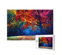 Poezjzw Rompecabezas abstractos de árboles coloridos para adultos, 300 piezas, rompecabezas de madera para familia, amigos, decoración del hogar, arte de pared, 15.7 x 11 pulgadas