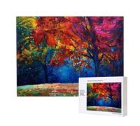 Poezjzw Rompecabezas abstractos de árboles coloridos para adultos, 500 piezas, rompecabezas de madera para familiares, amigos, decoración del hogar, arte de pared, 20.4 x 15 pulgadas