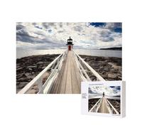 Poezjzw Rompecabezas clásico de 300 piezas con diseño de faro con una hermosa nube, juego intelectual moderno para decoración del hogar, 28 x 40 cm