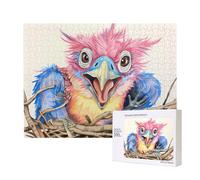 Poezjzw Rompecabezas clásico de 500 piezas de dibujos animados patriarca pájaro rompecabezas de madera moderno decoración del hogar juego intelectual 38 x 52 cm