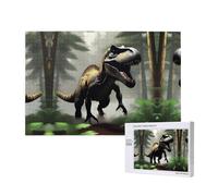 Poezjzw Rompecabezas clásico de dinosaurio errante, 1000 piezas, rompecabezas de madera, decoración del hogar, juego intelectual, 75 x 50 cm