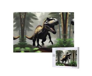 Poezjzw Rompecabezas clásico de dinosaurio errante, 1000 piezas, rompecabezas de madera, decoración del hogar, juego intelectual, 75 x 50 cm