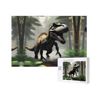 Poezjzw Rompecabezas clásico de dinosaurio errante, 300 piezas, rompecabezas de madera, decoración del hogar, juego intelectual de 28 x 40 cm