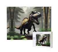 Poezjzw Rompecabezas clásico de dinosaurio errante, 500 piezas, rompecabezas de madera, decoración moderna del hogar, juego intelectual, 38 x 52 cm